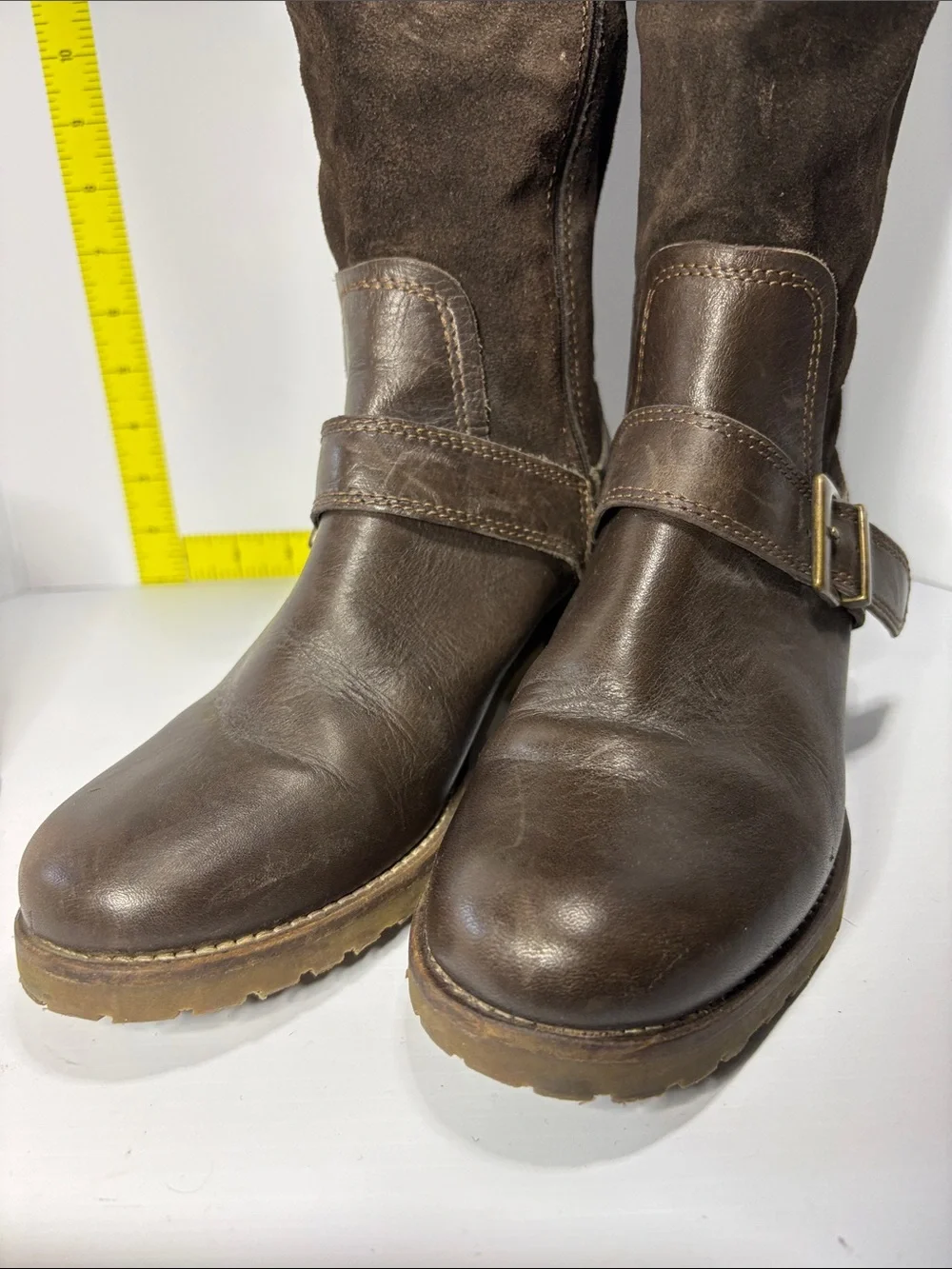 Fabianelli size 38 Women's Brown Leather & Suede Knee-High Riding Boots. Box 27